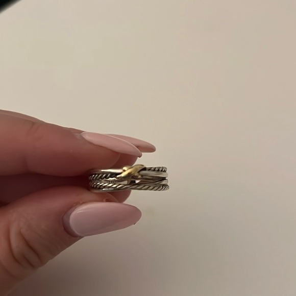 David Yurman Crossover X Ring in Sterling Silver and 18K Yellow Gold - Picture 3 of 3